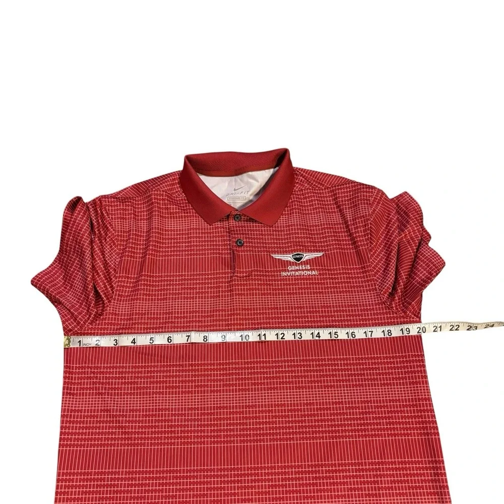 Nike Golf Polo Dri FIT Vapor Red White‎ Mens Small Genesys Invitational